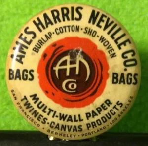 Vintage~Ames Harris Neville Bags~Paper Clip Celuloid ~ Burlap Water Bags~Maker - Picture 1 of 11