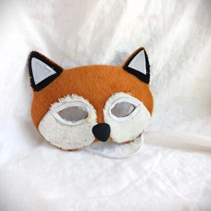 Amscan Half Mask Orange Black White Fox Halloween Party Dress-Up HTF Elastic - Picture 1 of 11