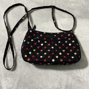 Vera Bradley Havana Dots Little Crossbody Purse Handbag Black With Covered Dots - Picture 1 of 10