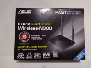 ASUS RT-N12 N300 WiFi Router 2T2R MIMO Technology, 4K HD Video Streaming, VoIP - Picture 1 of 1