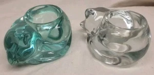Kerzenständer Katzen aus massivem Glas: Tinkets, Vintage, Sammler, Tiere - Bild 1 von 16