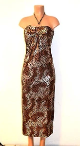 Maxi Vestido Cristina Love Sexy Metálico Estampado Animal - Imagen 1 de 3
