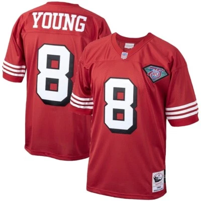 Camiseta Steve Young San Francisco 49ers Auténtica Niner Mitchell & Ness Pequeña 36  Foto 1 de 4