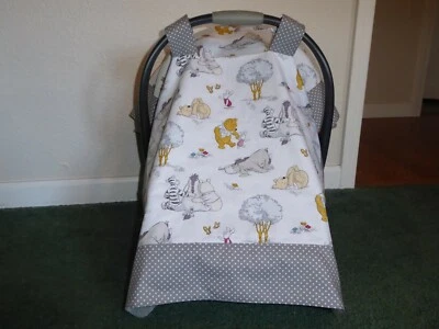 **WINNIE THE POOH AND FRIENDS** Handmade Baby Infant Car Seat Canopy-Cover - Image 1 of 2