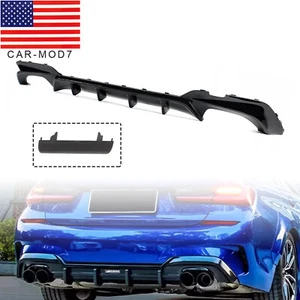 FOR 2019-2022 BMW G20 320i 330i M SPORT YOFER GLOSS BLACK REAR BUMPER DIFFUSER - Picture 1 of 10