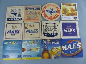 Lot de 12 SOUS BOCK différents MAES PILS OPEL mats bierviltje Bierdeckel D94 - Picture 1 of 2