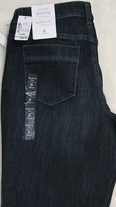 Christopher & Banks 6 Short Modern Fit Dark Blue Stretch Everyday Denim Jeans - Picture 1 of 5