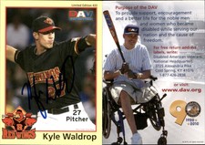 Kyle Waldrop Signed 2010 DAV Minor/Independent/Summer Leagues #433 Card Auto AU