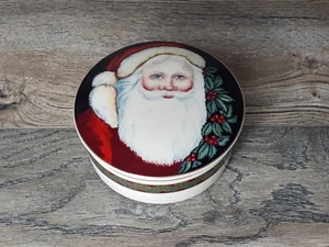 Mikasa Old Saint Nick Santa Round Covered Trinket Box Candy Jar Christmas vtg - Picture 1 of 5