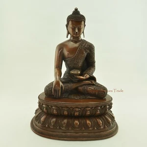 "Estatua de cobre Shakyamuni Buda/Tomba tallada a mano de 12,5"" tallada a mano de fina calidad de Patan" - Imagen 1 de 8