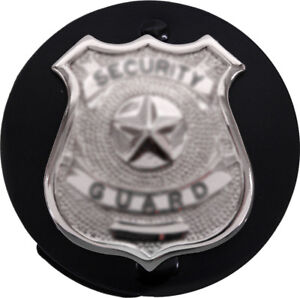 Black Round Badge Holder Shield Leather Clip On Belt for Law Enforcement Police