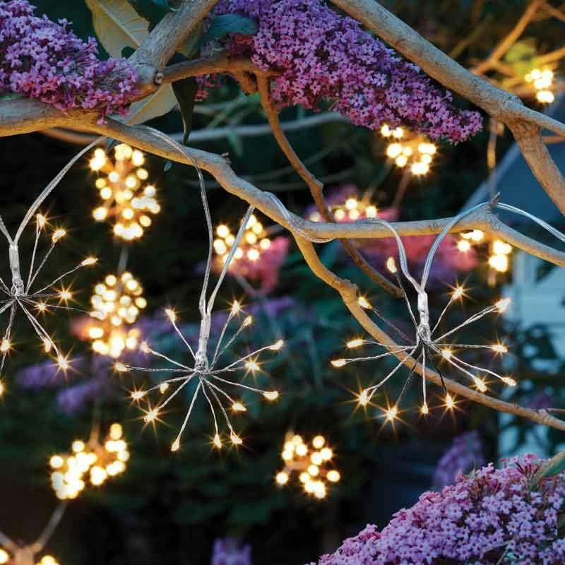 Smart Garden Solar Powered Outdoor Starburst LED String Warm White Lights 4.7m - Image 1 of 2