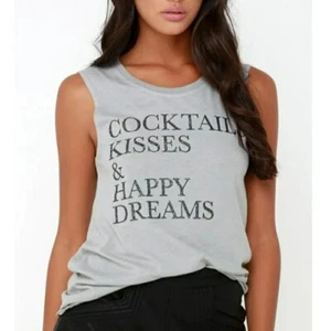 Camiseta sin mangas Chaser Cocktail Kisses Happy Dreams gris Burnout muscular talla grande - Imagen 1 de 9
