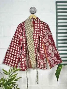 Chaqueta Kantha India Hecha a Mano 10 Piezas, Chaqueta Kantha de Algodón Suave, Bata de Baño Kimono - Imagen 1 de 5