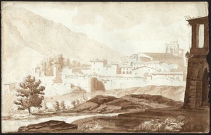 La Ville Drome Auvergne Francia Dibujo 1800 - Bild 1 von 1