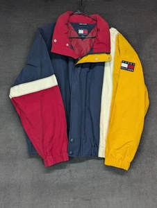 Vintage Tommy Hilfiger Color Block Jacke Herren XL 90’s Hidden Hood Streetwear - Bild 1 von 18