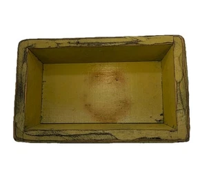 "Bandeja rectangular de madera primitiva de granja trozo de madera amarillo de socorro 10x6,25x2""" - Imagen 1 de 24