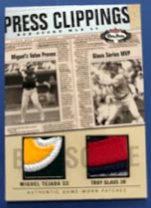 2003 Fleer Box Score "Press Clippings" Dual Patch Tejada/Glaus 057/150 - Picture 1 of 2