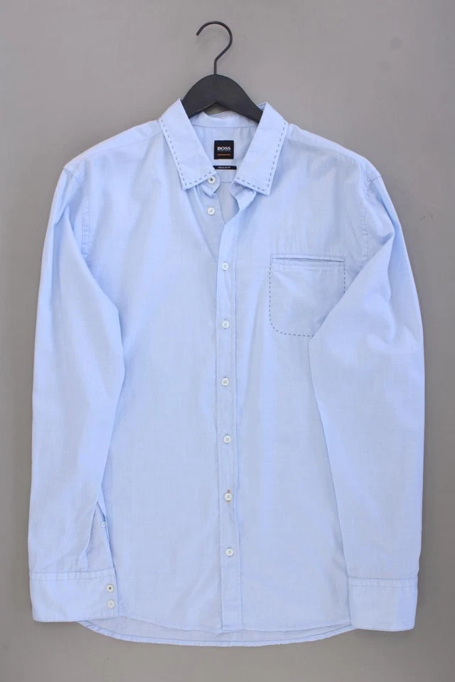 ⭐ BOSS by Hugo Boss camicetta per uomo taglia 54, XL blu di cotone ⭐ - Immagine 1 di 4