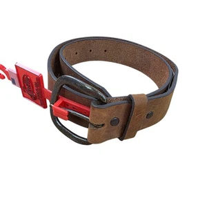 Justin Work Belt Mens Size 32 Leather Brown 232BD Made in USA NWT Distressed - Picture 1 of 7
