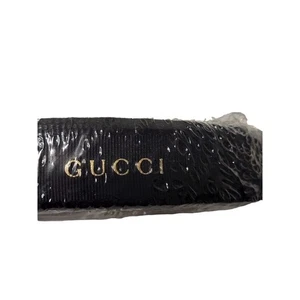 Authentic Gucci Logo 1/4" Ribbon Matte Black 75 Meter 82 Yards Roll New & Sealed - Picture 1 of 3
