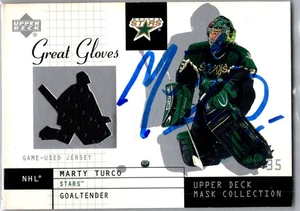 2002-03 UD MASK COLLECTION GREAT GLOVES #GG-MT MARTY TURCO AUTOGRAPH - Picture 1 of 2