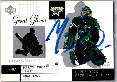 2002-03 UD MASK COLLECTION GREAT GLOVES #GG-MT MARTY TURCO AUTOGRAPH - Image 1 of 2
