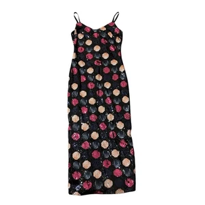 Nicole Miller Damen schwarz Pailletten gepunktet ärmellos Kleid Dress Größe 4 - Bild 1 von 6