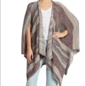 Free People Damen neutraler langer Poncho Cardigan Large 168 $ - Bild 1 von 2