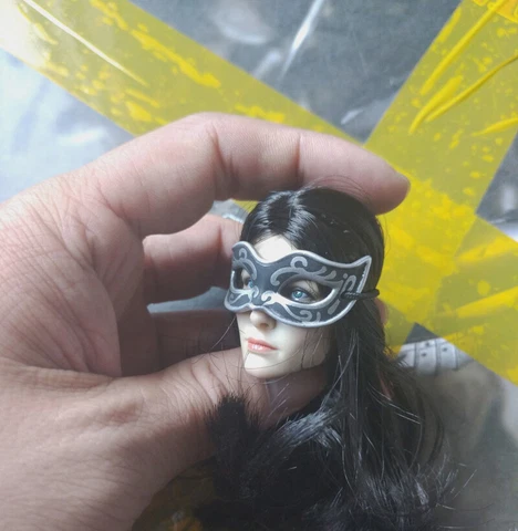 N2-1-1 1:6th Scale Black Masquerade Eye Mask Mode For 12" Female Body Doll Cover