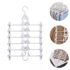 Multifunctional Trouser Stand Closet Organizer Foldable Clothes Hanger Miss - Picture 1 of 12