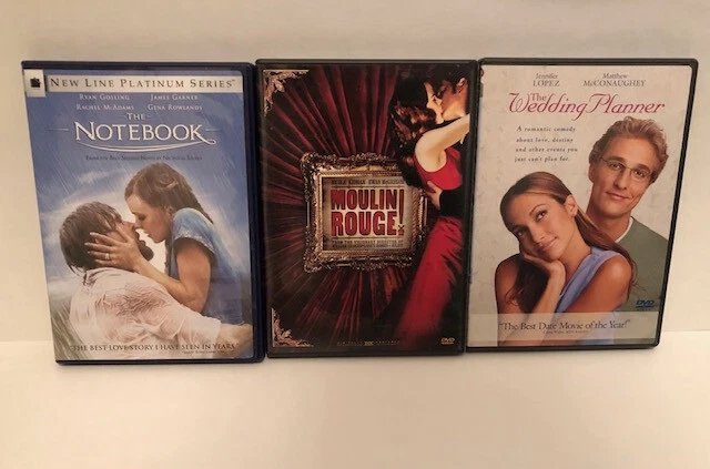 Love Story/Romance DVD Bundle: The Notebook, Moulin Rouge, The Wedding Planner Foto 1 de 1