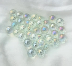 SOAP BUBBLE, 25 Beautiful Glass Marbles, Transparent Iridescent, Brand New, 14mm - Picture 1 of 3