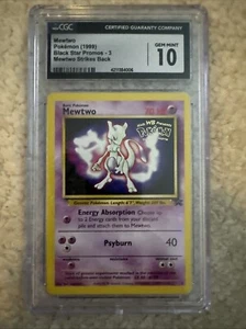 Pokemon Mewtwo BLACK STAR 3 - WOTC PROMO - POKEMON THE FIRST MOVIE 1999 - Picture 1 of 2