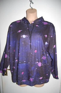 SHEIN CURVE Hoodie "Planets" Black/Purple Mix Size 3XL BNWOT - Picture 1 of 2