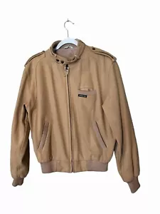 Vintage Members Only Mens Size 40 Wool Full Zip Bomber Jacket Camel Brown - Picture 1 of 12