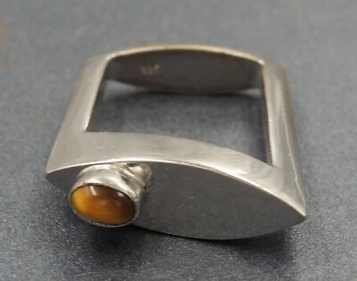 Anillo de plata de ley 925 ojo de tigre Foto 1 de 4
