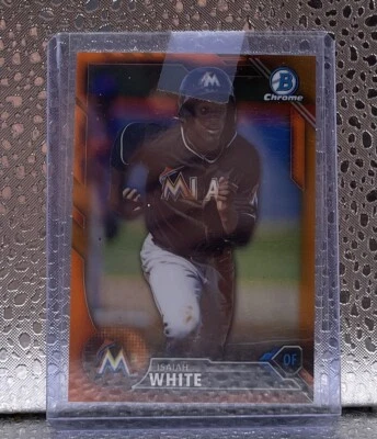 2016 Bowman Chrome Isaiah White Marlins Refractor /25 - Image 1 of 2