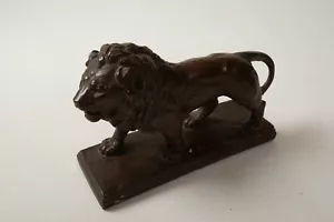 Mid Century Cold Painted Lion (C3R) 1957 Alva Studios 9" 3 lbs Cast Metal - Picture 1 of 10