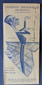 Conductor Dr Malcom Sargent LIVERPOOL PHILHARMONIC ORCHESTRA 1944 Signed Program - Picture 1 of 4