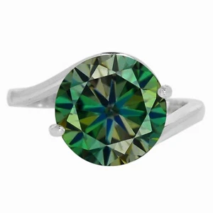 2,86Kt Runden Form 100% Natürlich Grünlich Gelb Diamant Damen Ring Im 585er Gold - Bild 1 von 4