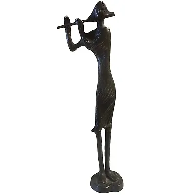 Statuette Bronze Flûtiste Art Déco  Transverse Flute • 55€