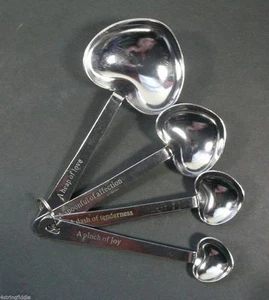 Set of 4 Heart Shaped Measuring Spoon Set - Picture 1 of 2