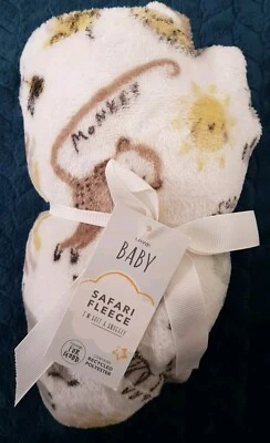 Manta polar George Baby Safari nueva mono cebra jirafa elefante cocodrilo Foto 1 de 4