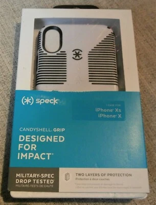 Speck CandyShell Grip for iPhone X / iPhone XS Case, White/Black P/N 115897-1909 - Image 1 of 4