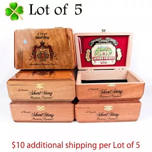 Lote de 5 cajas de cigarros de madera vacías de cuento corto Arturo Fuente 7,75" x 4,75" x 2,75" - Imagen 1 de 12