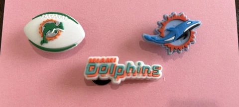NFL Croc Shoe Charms Lot 3 Dolphins Cover