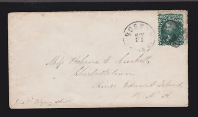 US 68 10c Washington on Cover from Boston, MA to Charlottetown, PEI - Image 1 of 2