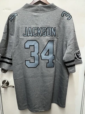 Серебряная футболка Бо Джексона No34 Raiders новый размер XXL - Изображение 1 из 4