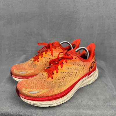 Zapatos para correr Hoka Clifton 9 naranja rojo para hombre talla 10D ligeros cómodos Foto 1 de 4